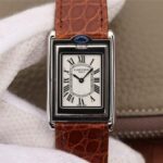 Replica Cartier Tank Reversible White Dial Leather Strap