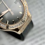 Hublot Replica 11 Watch Classic Fusion King Gold Women s Grey Dial Diamond Bezel 33mm - Image 4