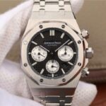 Replica Audemars Piguet Royal Oak Chronograph SS JHF Black/White Dial SS Bracelet A7750