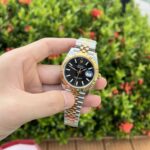 Rolex Replica 11 Watch DateJust Black Dial Demi Strap EW Factory 41mm - Image 2