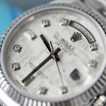 Rolex Day-Date Meteorite Dial Replica Watches Moissanite Diamonds Custom QF Factory 36mm - Image 5