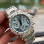 Rolex Daytona Best Replica Watch Custom Solid White Gold + Diamonds Baguette Hong Kong 40mm - Image 2