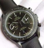 Replica Omega Speedmaster Moonwatch Co-Axial Chronograph Pitch Black Leather A9300 - Image 2
