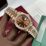 Rolex Replica Watch Day-Date Men s Chocolate Dial Diamond Bezel EW Factory 40mm - Image 2