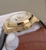 Replica Audemars Piguet JF Royal Oak 41mm 26574 YG White Dial Leather Strap A5134 - Image 8