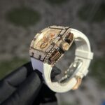 Richard Mille Replica 1:1 Watch RM011 With Full Diamond Rubber Strap 44mm - Image 4