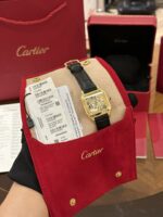 Cartier Replica Watch Santos WHSA0031 Quartz Leather Strap 31x43mm - Image 3