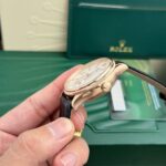 Rolex Replica 1:1 Watch Cellini 50525 White Face Black Leather Strap 39mm - Image 5