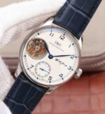 Replica IWC AZ Portuguese Tourbillon White Dial Blue Markers - Image 4