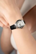 Cartier Ballon Bleu Women s Replica 11 Watch White Dial Black Leather Strap 28mm - Image 9