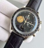 Replica Omega Speedmaster Apollo 11 40th anniversary Black Dial Leather Manual Winding - Image 2