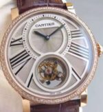 Replica Cartier Rotonde De Cartier Tourbillon RG Diamonds Bezel - Image 3