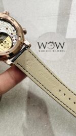 Replica PATEK PHILIPPE 6104P Moon RG Black Dial Diamond Bezel on Black Leather Strap A240 V2 - Image 11