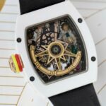 Richard Mille Best Copies Watch RM88 Smiley White Ceramic Fabic Nato Strap 42mm - Image 7