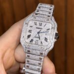 Cartier Iced Out Santos De Cartier Customs Moissanite Diamonds 39.8mm - Image 6