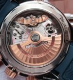 Replica Omega OMF Planet Ocean Master Chronometer SS/RG Blue Bezel Blue Dial Leather Strap A9901 - Image 6