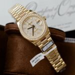 Rolex Day-Date Best Copies Watch 18K Gold Wrapped + Moissanite Diamonds Weight 159Gram QF 36mm - Image 4