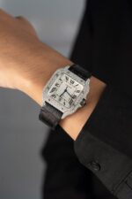 Cartier Santos With Moissanite Diamond Hong Kong Rep 11 Watch Leather Strap 39.8mm - Image 4