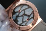 Replica Hublot Classic Fusion Tourbillon RG 45mm TF Skeleton Purple Dial Black Gummy Strap A23J - Image 5