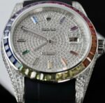 Rolex DateJust Rainbow Fake Watch Rubber Strap 41mm - Image 5