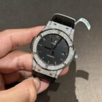Hublot Replica Watch With Full Diamond Moissanite Diamonds Black Dial Men s 42mm - Image 5