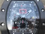 Replica Richard Mille RM011 Black Ceramic PVD Chrono Skeleton Dial Black Rubber Strap A7750 - Image 5