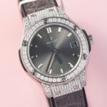 Hublot Classic Fusion Replica Watch Moissanite Diamond Hong Kong Gray Dial 33mm - Image 4