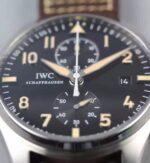 Replica IWC V6 Pilot Chrono IW387808 SS Black Dial A7750 - Image 2