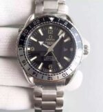 Replica Omega Planet Ocean 600M GMT Black/Silver Bezel Black Dial SS Bracelet A8906