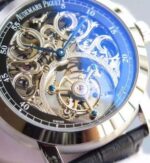 Replica Audemars Piguet Jules Audemars Skeleton Tourbillon SS Black Dial Leather Strap - Image 4