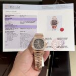 Patek Philippe Replica Watch Nautilus 5723 Gold Wrapped Moissanite Diamonds 40mm