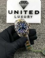 Rolex Submariner 18038 Iced Out Blue Dial Replica - Image 2