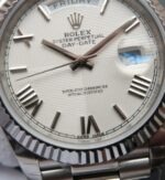 Replica Rolex Day-Date 40mm 228239 Noob Quadrant Textured White Dial Bracelet A3255 - Image 3