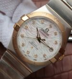 Replica Omega V6 Constellation 35mm SS White Dial Diamonds Markers RG Bezel A2500 - Image 2