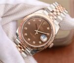 Replica Rolex DateJust 41mm 126331 RG Wrapped Brown Dial Diamonds Markers Bracelet A3235 - Image 2