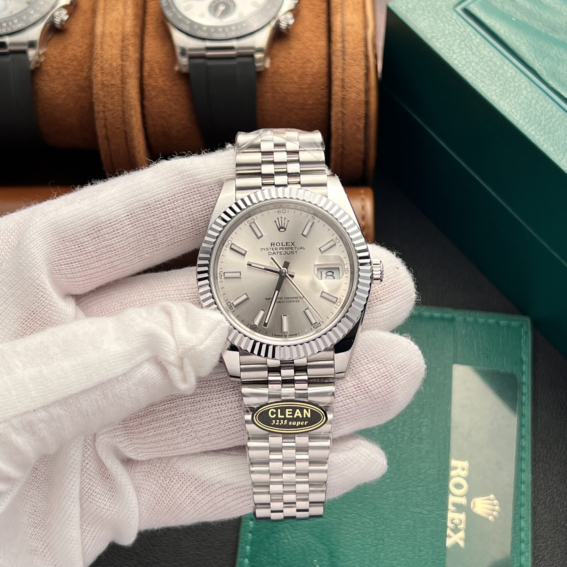 62BD69A0-7EEA-84A2-3EB8-C11DD77980B6.jpg Rolex Datejust 126334 Replica Watch Siver Dial Clean Factory 41mm - Image 1