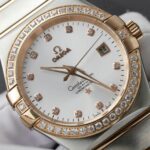 Omega Constellation Co-Axial Clone 11 Watch White Dial Metal Strap 38mm - Image 4