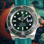 ROLEX Year of the Dragon Auspicious ?? ?? Submariner Carbon Fiber Bezel – Velcro Strap – Green(1:1 replica)