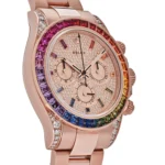 Rolex Daytona Rose Gold Rainbow Bezel Diamond Dial 116595RBOW(1:1 replica) - Image 3