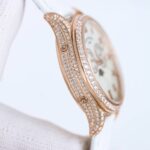 Fake Diamond Watch Patek Philippe Replica 4937R-001 Complications Ladies Annual Calendar Moon Phase 37mm White Mother of Pearl Arabic Rose Gold Diamond Set Leather Date(1:1 replica) - Image 3