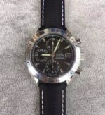 Replica Omega Speedmaster 3210 Black Dial Black Nylon Strap Back through A7750
