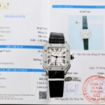 Cartier Santos Women’s White Dial Copies Watches Moissanite Diamonds Custom BV Factory 35.2mm
