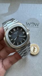 Replica PATEK PHILIPPE Nautilus 5811/1G PPF 1:1 Best Edition Grey Textured Dial on SS Bracelet Asian Cal.26-330CS - Image 4