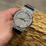 Hublot Classic Fusion Titanium Diamonds Pav?? Customs Full Moissanite Imitation Luxury Watches 42mm - Image 3