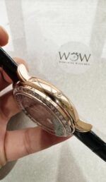 Replica PATEK PHILIPPE 6104P Moon RG Black Dial Diamond Bezel on Black Leather Strap A240 V2 - Image 5