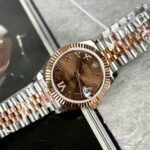 Rolex Rep 11 Watch DateJust Women s Gold Wrapped Chocolate Dial Roman Numerals GM Factory 31mm - Image 2