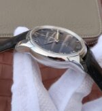 Replica Omega V6 De Ville 41mm SS Blue Dial Black Leather Strap A8500 - Image 5