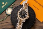 Rolex Best Replica Watches DateJust Gold Wrapped Black Dial 31mm - Image 2