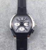 Replica Cartier Roadster SS Black Dial Black Rubber Strap A7750