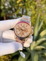 Rolex Replica 1:1 Watch Daytona Gold Wrapped Moissanite Diamond 40mm - Image 4